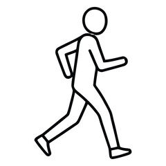 Basic Outline Graphic Depicting a Person Engaged in Running Activity