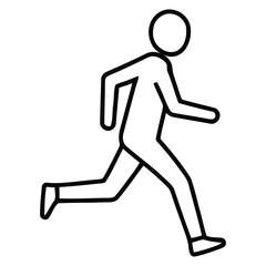 Expressive Outline Drawing of a Human Figure in Mid-Run Stride