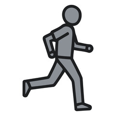 Vivid Grey and Black Illustration of a Person Running with Energy