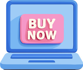 A colorful illustration of a laptop screen displaying a pink 