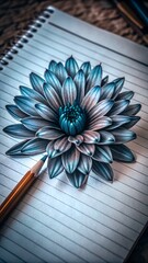 white flower on a book