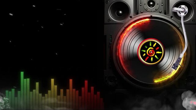 Roots Reggae Event Scene, Sound System Setup, Party Vibes