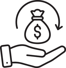 money back. cashback icon symbol template for graphic and web design collection logo vector illustration