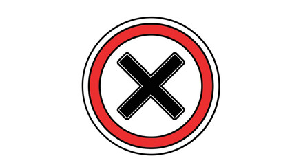 Fototapeta premium Prohibition Sign: Vector Representation Of Forbidden Action, Not Allowed Concept In Black Background