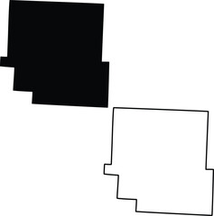 Map of Muskingum County Ohio USA Silhouette Flat and Outline Design