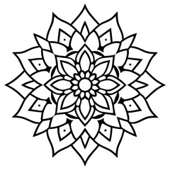 Intricate geometric floral mandala design with repeating patterns silhouette