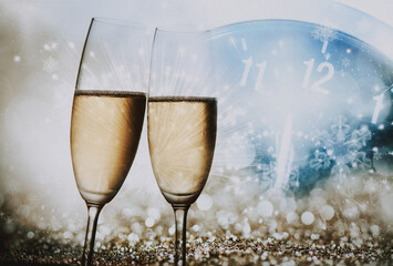 toasting with champagne glasses