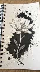 grunge floral background with flowers