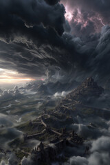 The Storm Above Aethernor. Generative AI

