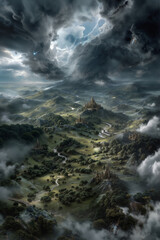 The Storm Above Aethernor. Generative AI
