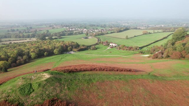 Cam Peak in Cotswolds, near Dursley and Uley. Autumn Travel in United Kingdom