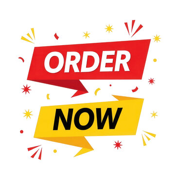 Illustration of order now promotion isolated on transparent background