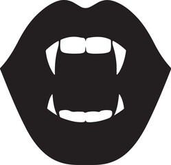 Vampire teeth icon silhouette
