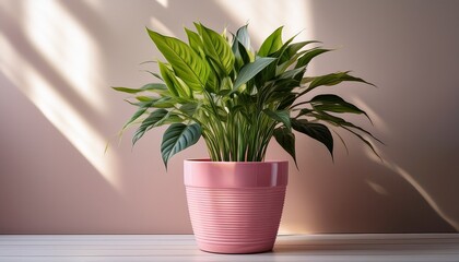 A Decorative Artificial Plant In A Pink Pot Adding A Touch Of Greenery To Any Space