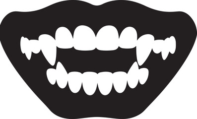 Vampire teeth icon silhouette