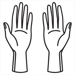 Obraz premium human hand vector line art