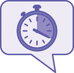 Colored Quick Response Icon. Vector Illustration. Speech Bubble and Stopwatch. Improving the Speed ​​and Efficiency of Customer Chat Communication. Feedback Concept