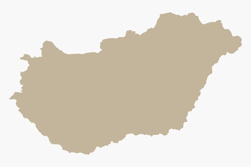 Vector graphic artwork suitable for print and web containing flat detailed map of HUNGARY