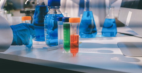 Researchers working in the clinical laboratory