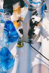 Researchers working in the clinical laboratory
