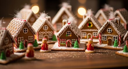 Festive gingerbread village display for christmas decor and holiday celebration inspiration
