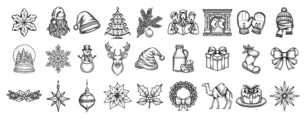 Hand Drawn Christmas Icon Set © Kaz