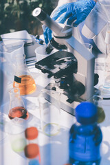 Researchers working in the clinical laboratory