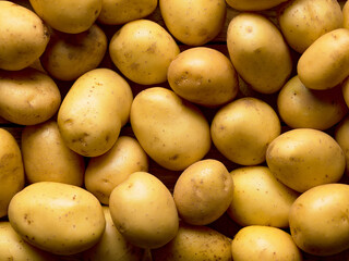 Raw yellow potatoes background
