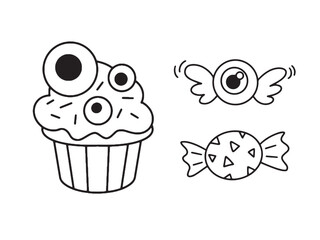 Halloween decorations vector illustration