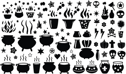 "Halloween 2025 Witch Cauldron Silhouettes: Spooky Potions and Stars for Decor | Magical Art and Craft Ideas"
