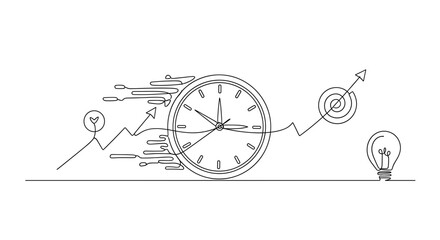 Time management productivity deadline efficiency business growth success strategy planning clock idea concept