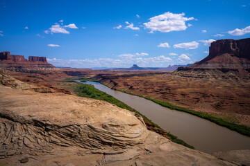 hiking near moab in canyonlands island in the sky in utah, usa