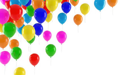 Vibrant balloons float upwards creating a festive celebration atmosphere for parties