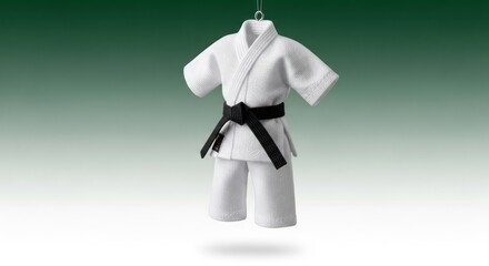 Miniature Martial Arts Uniform Ornament Isolated for Sport Enthusiasts