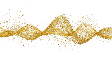 Dynamic gold glitter wave flows with festive sparkle for celebration backgrounds