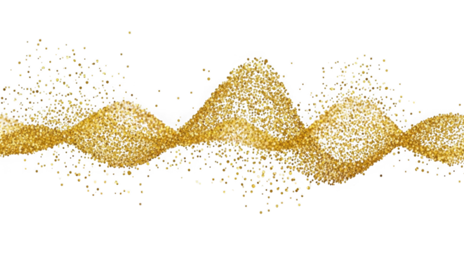 Dynamic gold glitter wave flows with festive sparkle for celebration backgrounds
