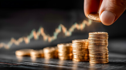コインを重ねる瞬間｜ゴールド相場の上昇と目標達成
