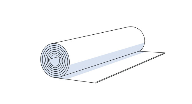 A roll of white paper unrolling to reveal a smooth surface for writing or drawing.