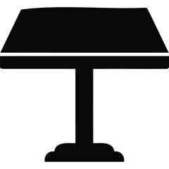 Simple Table Icon Illustration in Black and White furniture vector design minimalist graphic symbol object