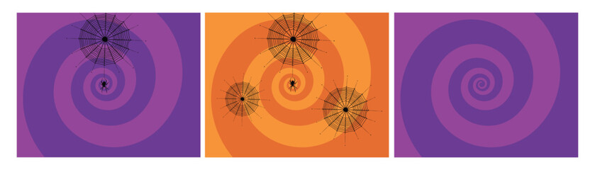 Horizontal Halloween Background set illustration in flat style stock illustration