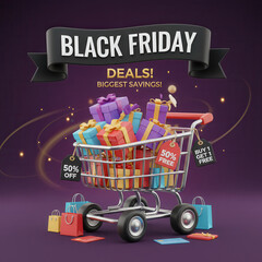 Black Friday Deals concept banner ad 