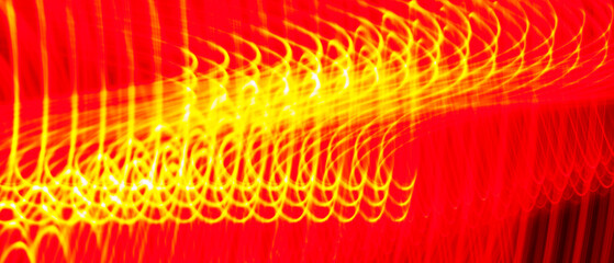 Curved Red and Yellow Light Wave Abstract Background