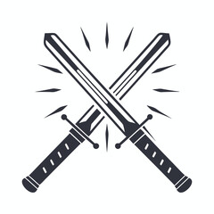 Two crossed swords are showcased in this that is a image