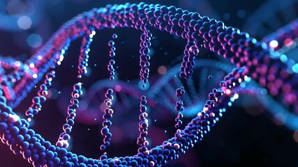 Cinematic Video of Rotating DNA Helix in Vivid Colors - Powered by Adobe