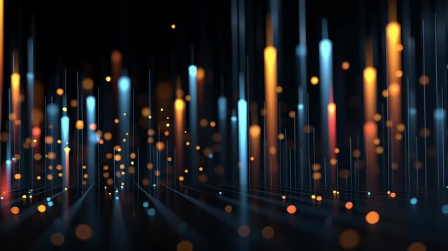 Futuristic Trading Interface Elements Floating in Digital Space Animation