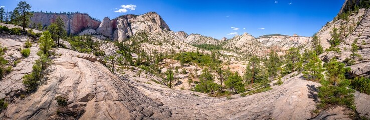 hiking in zion national park in utah, usa