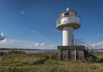 Lighthouse on the coast of the river Elbe.