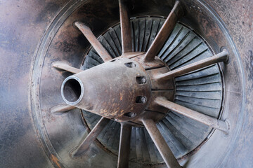 jet engine fan of a historic fighter plane 