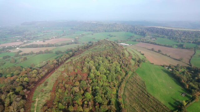 Cam Peak in Cotswolds, near Dursley and Uley. Autumn Travel in United Kingdom