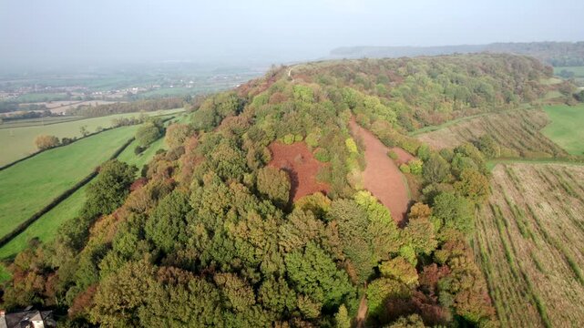 Cam Peak in Cotswolds, near Dursley and Uley. Autumn Travel in United Kingdom